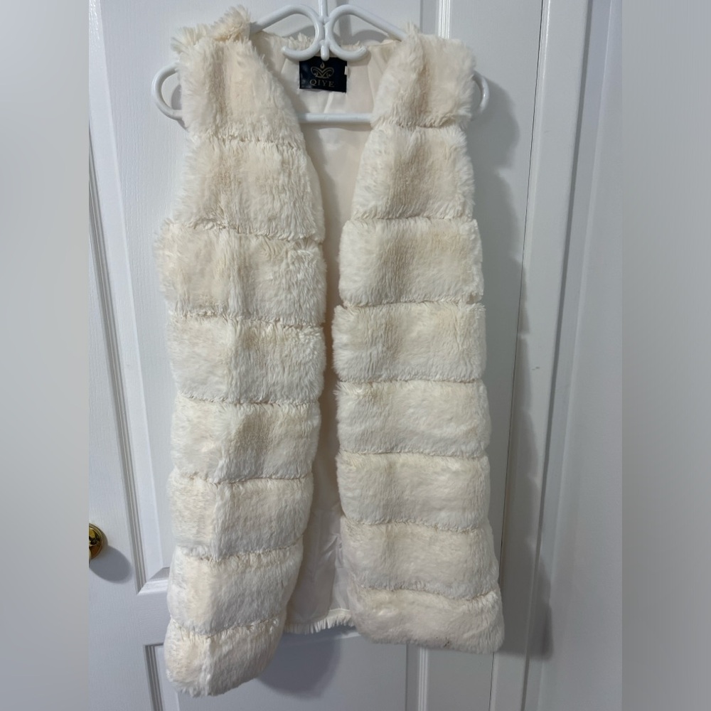 White Faux Fur Vest